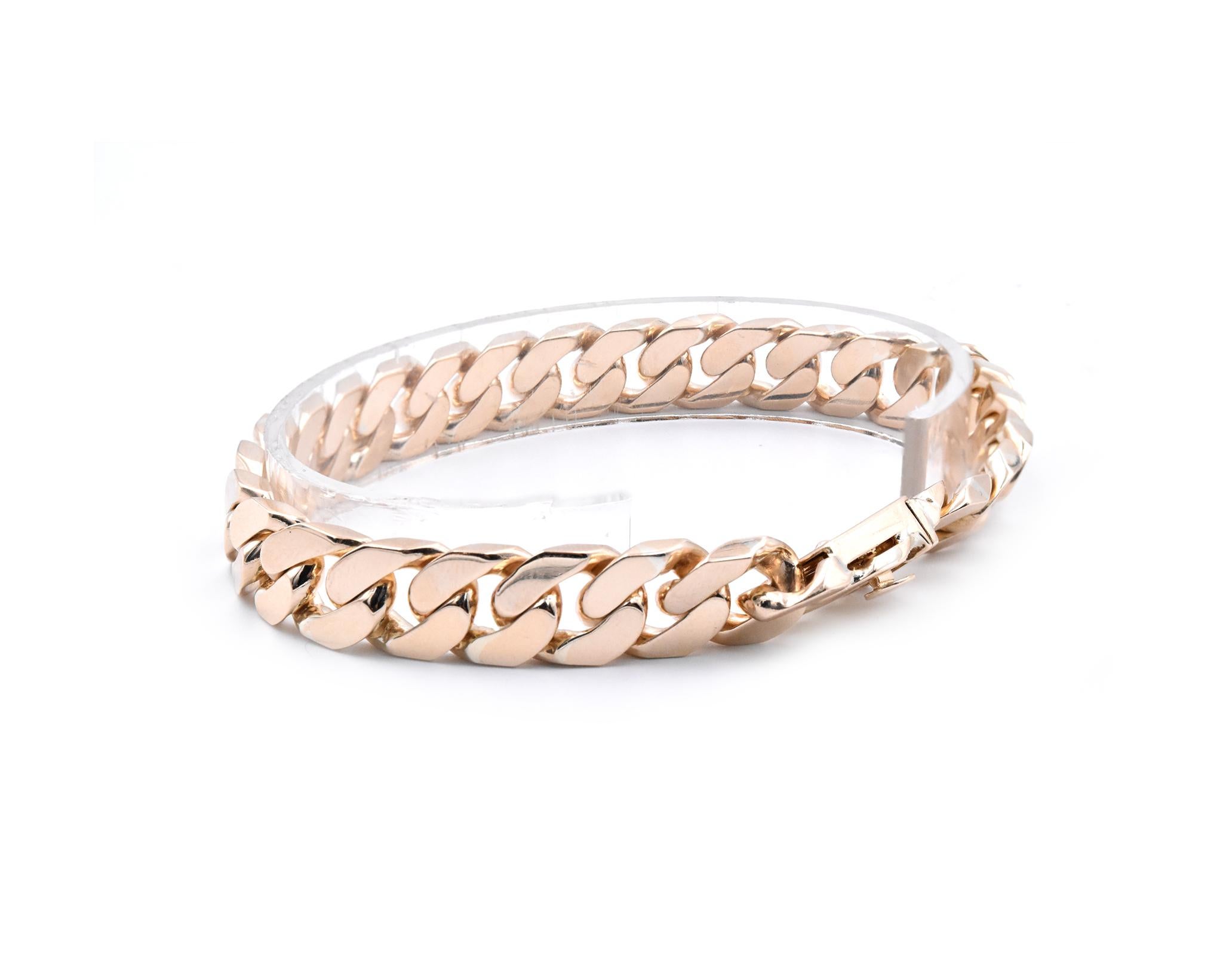 14 Karat Yellow Gold Cuban Link Bracelet In Excellent Condition In Scottsdale, AZ