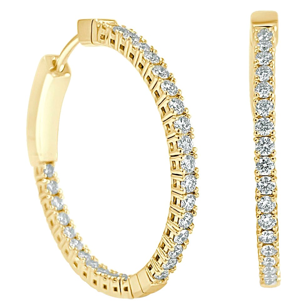 Flexible Creolen aus 14 Karat Gelbgold mit 1,09 Karat Diamant