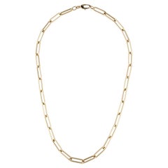 14 Karat Yellow Gold 11.20 Grams Paperclip Chain Necklace