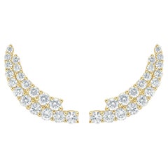 Boucles d'oreilles pendantes en or jaune 14 carats avec diamants de 1,31 carat