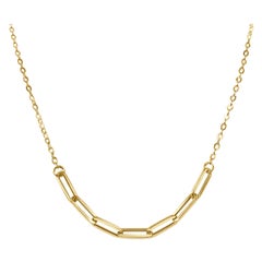 14 Karat Yellow Gold 1.40 Grams Paperclip Link Chain Necklace, Gifts for Her