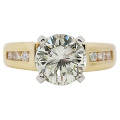 Bague de fiançailles en or jaune 14 carats avec diamants de plus de 1,5 carat