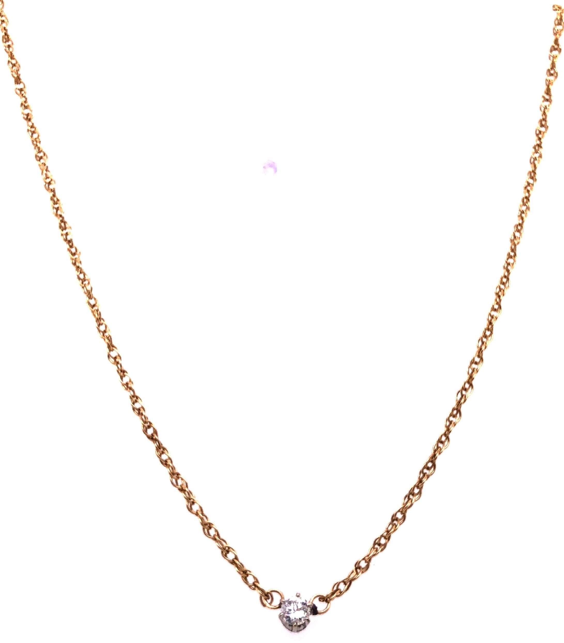 14 Karat Yellow Gold 16 inch Free Form Link with 0.25ct Round Diamond.
2.95 grams total weight.
