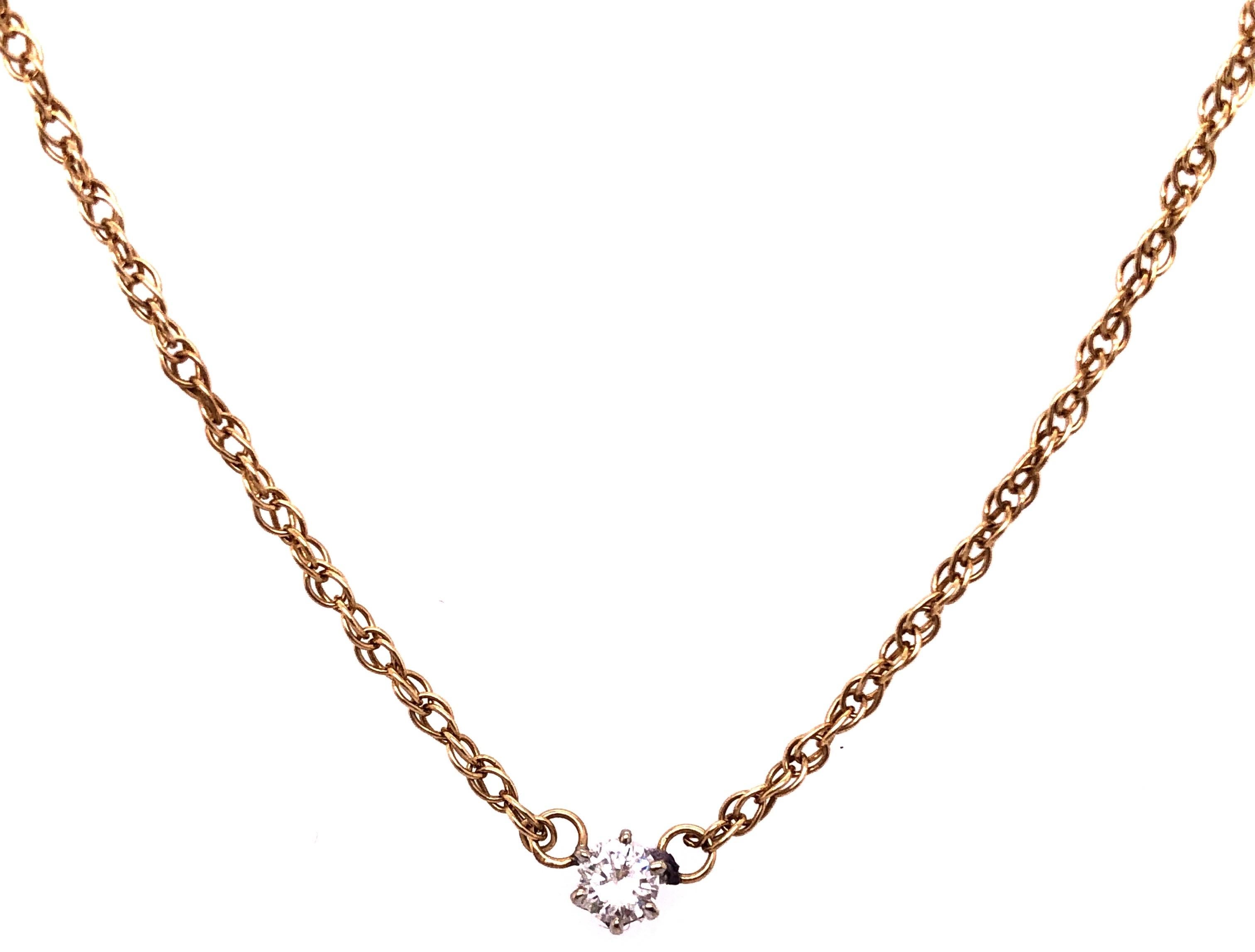 Taille ronde Link en or jaune 14 carats de forme libre avec diamant rond de 0,25 carat en vente