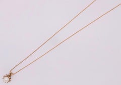14 Karat Yellow Gold Necklace with Cultured Pearl and Diamond Pendant