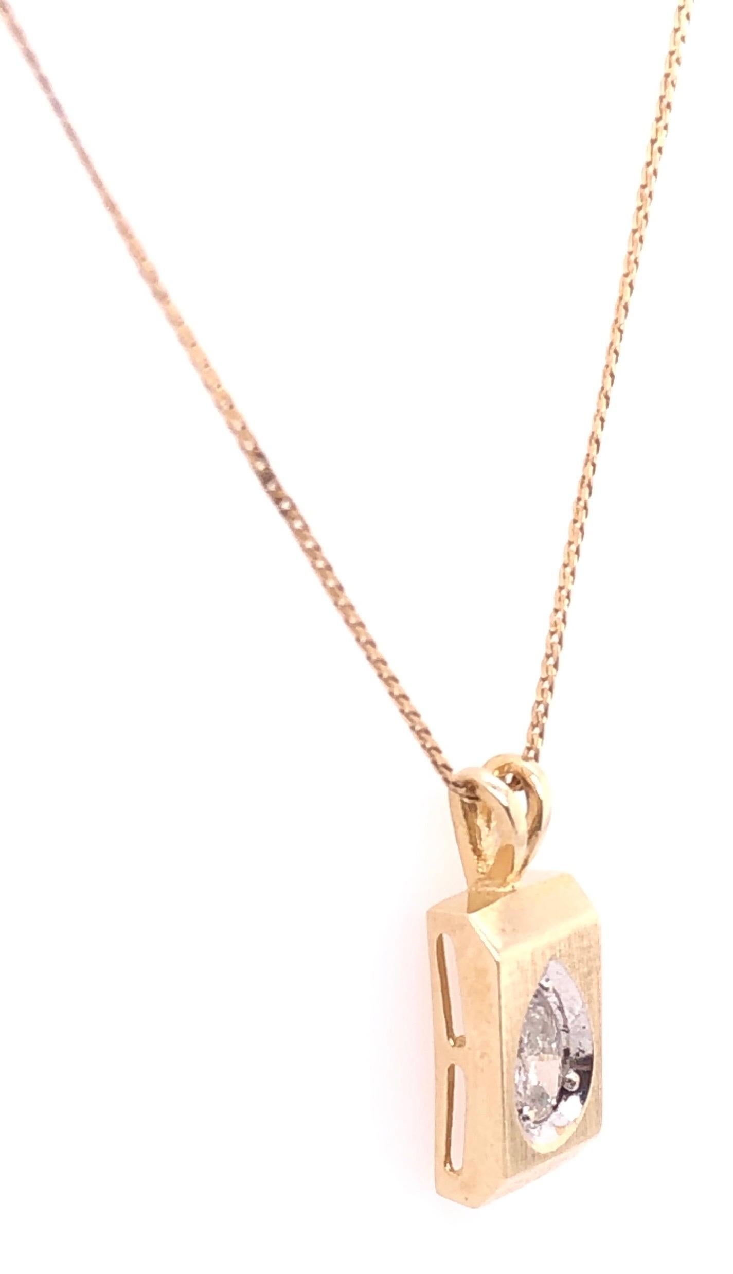 Modern 14 Karat Yellow Gold Pendant Necklace For Sale