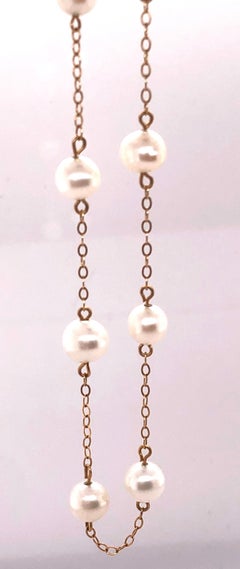 14 Karat Yellow Gold Peter Brown Pearl and Gold Link Necklace