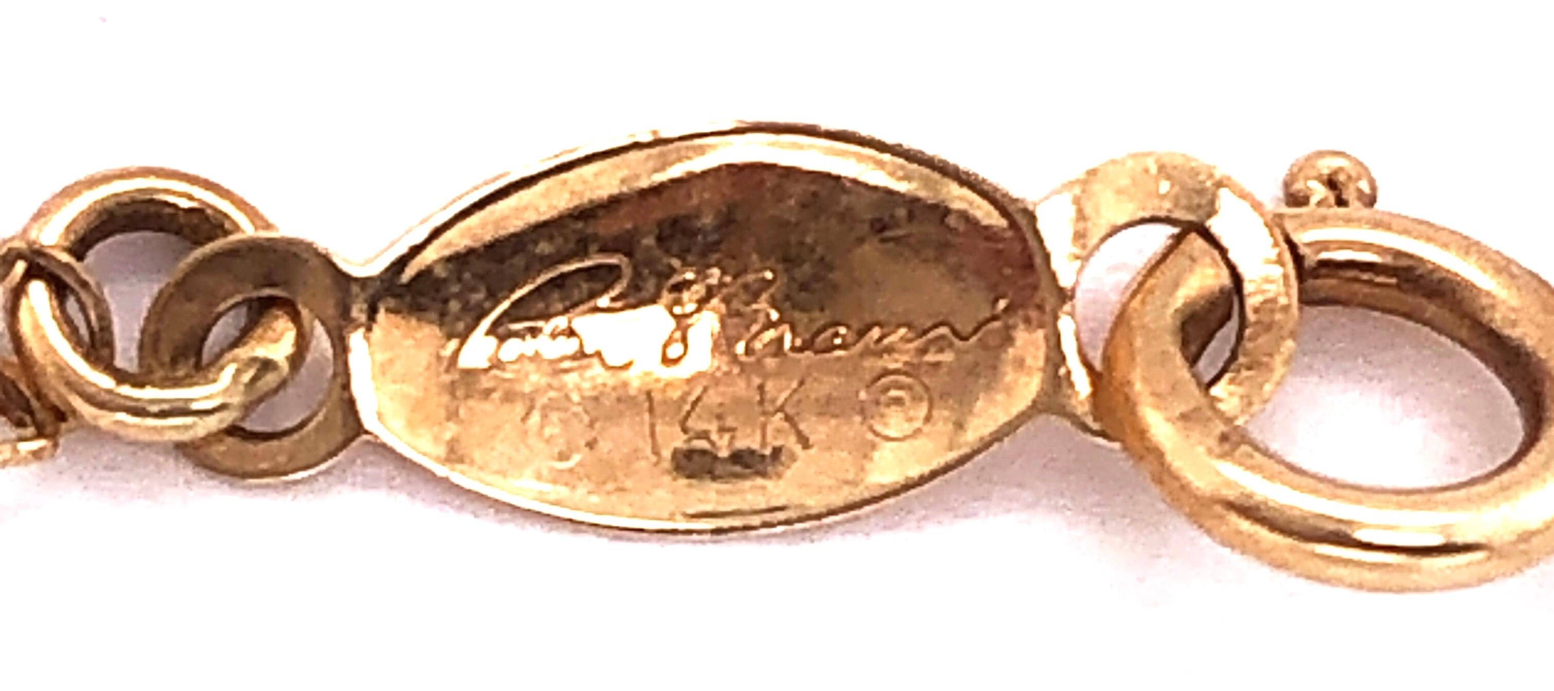 Moderne Collier à maillons Peter en or jaune 14 carats, perles brunes et or en vente