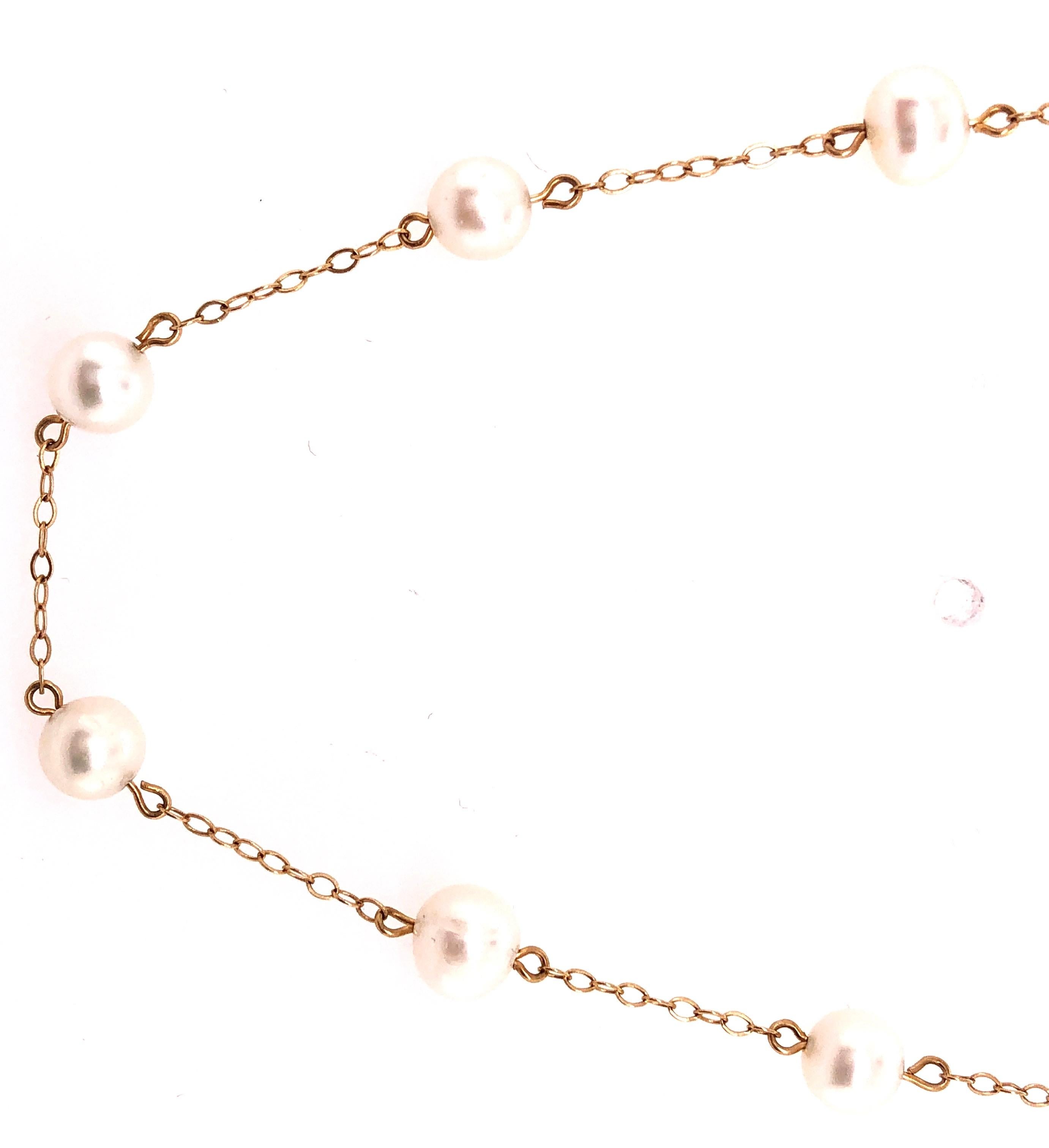 Modern 14 Karat Yellow Gold Peter Brown Pearl and Gold Link Necklace For Sale