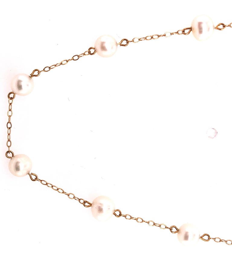 14 Karat Yellow Gold Peter Brown Pearl and Gold Link Necklace For Sale at  1stDibs