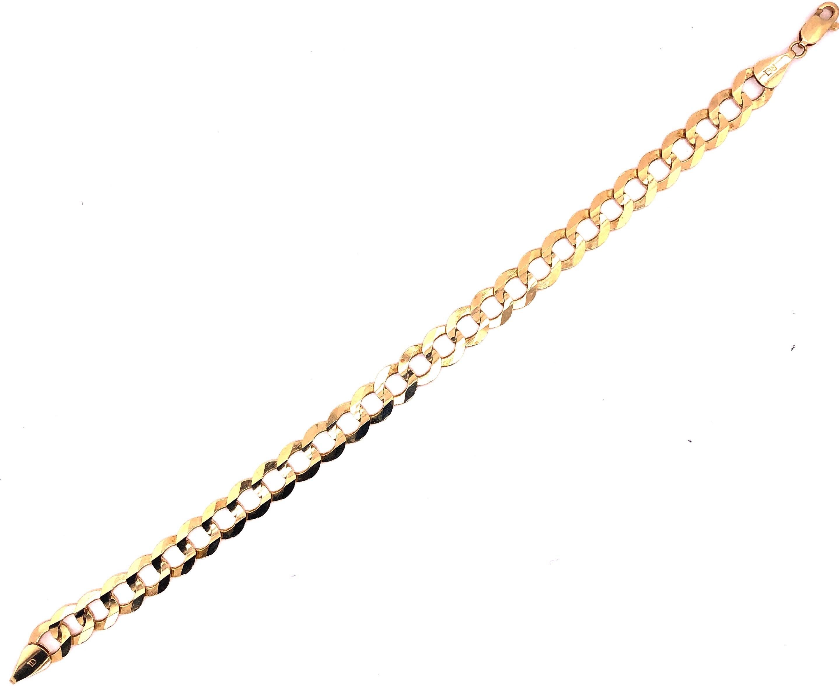 14 Karat Yellow Gold Fancy Link Bracelet In Good Condition In Stamford, CT