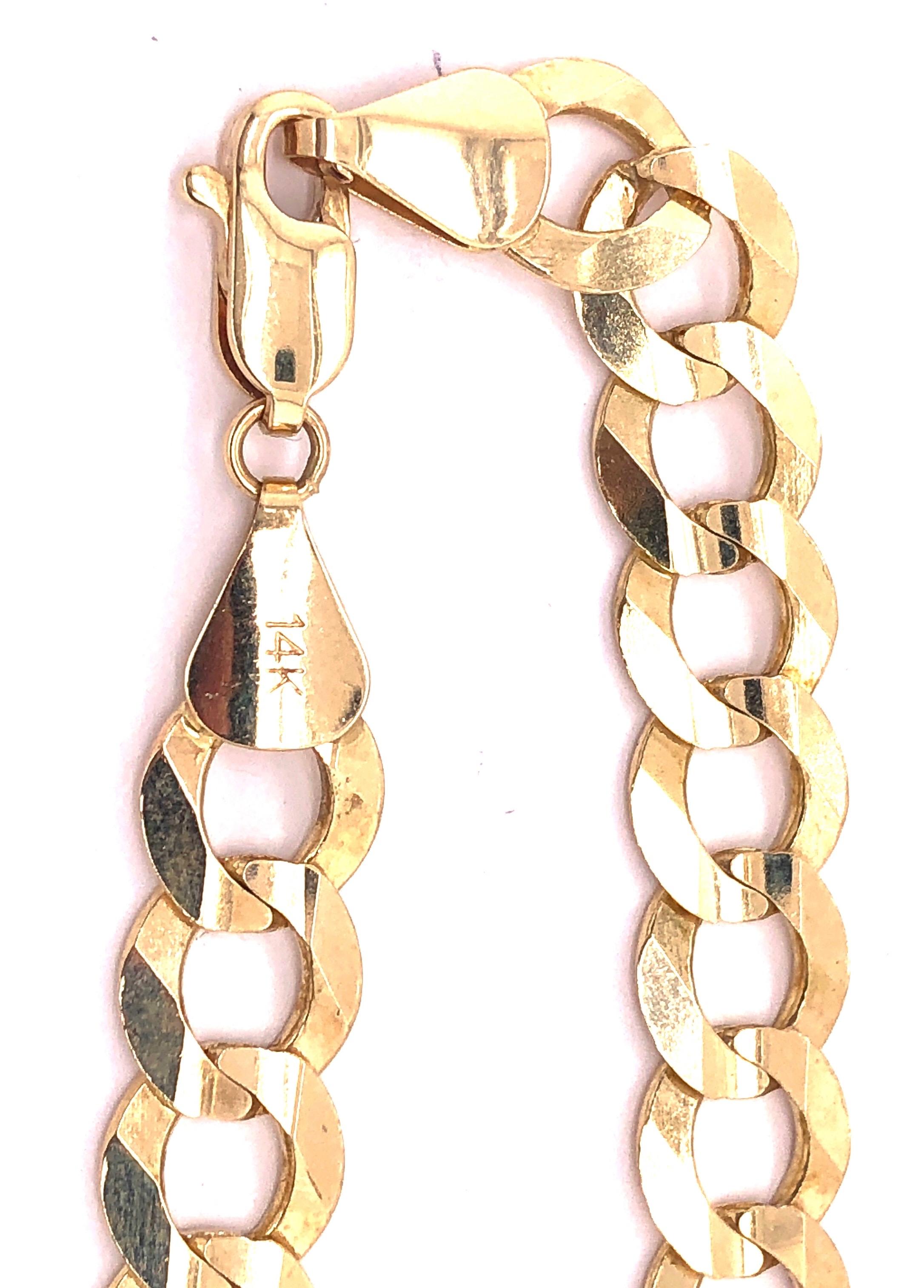 Women's or Men's 14 Karat Yellow Gold Fancy Link Bracelet