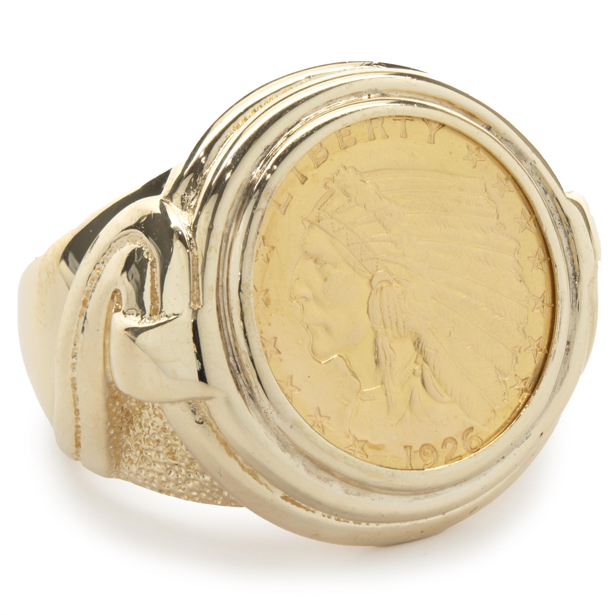 1907 indian head ring 18k gold