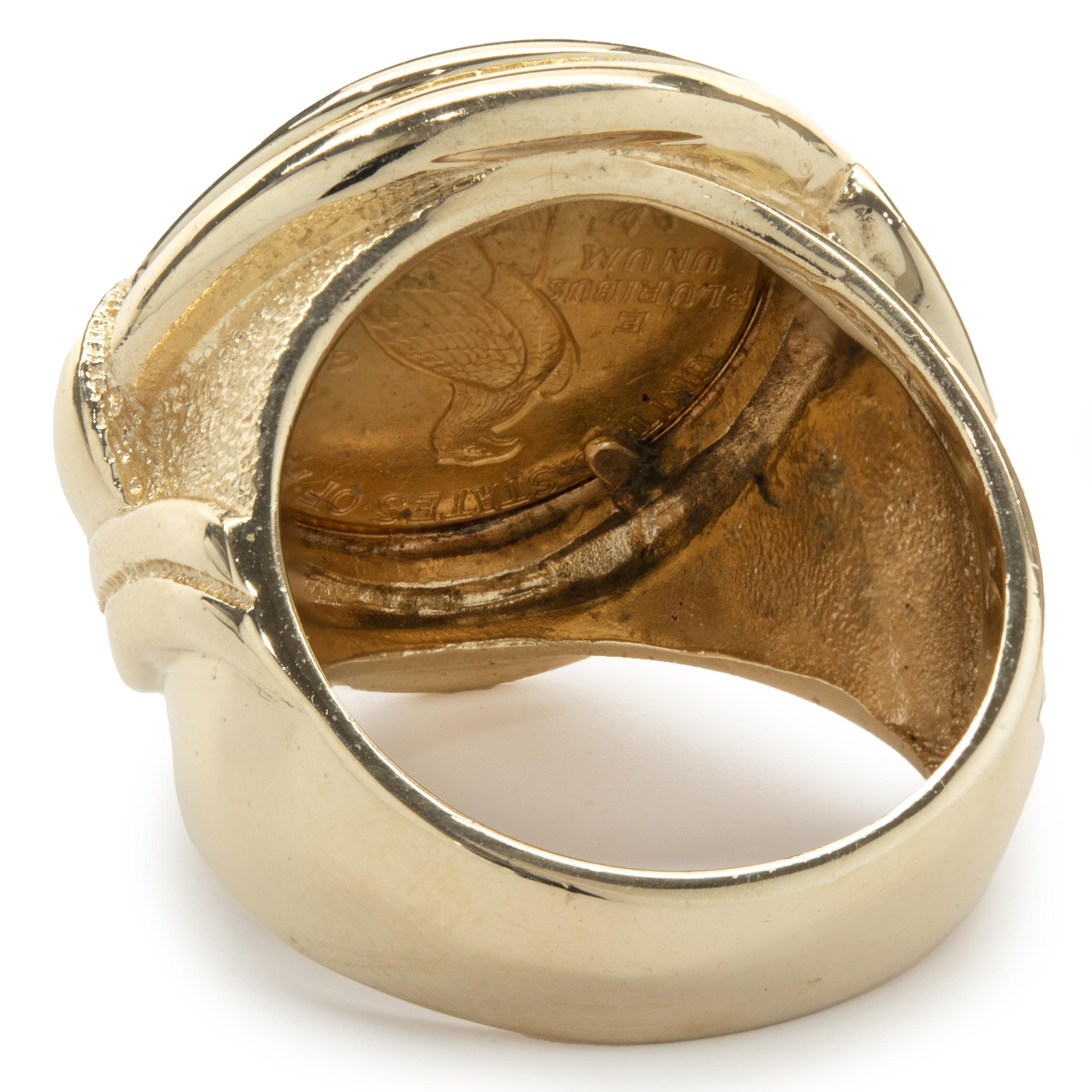 1907 indian head 18k gold ring