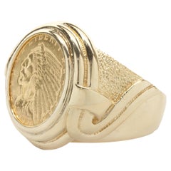 14 Karat Yellow Gold 1926 Indian Head Liberty Coin Ring