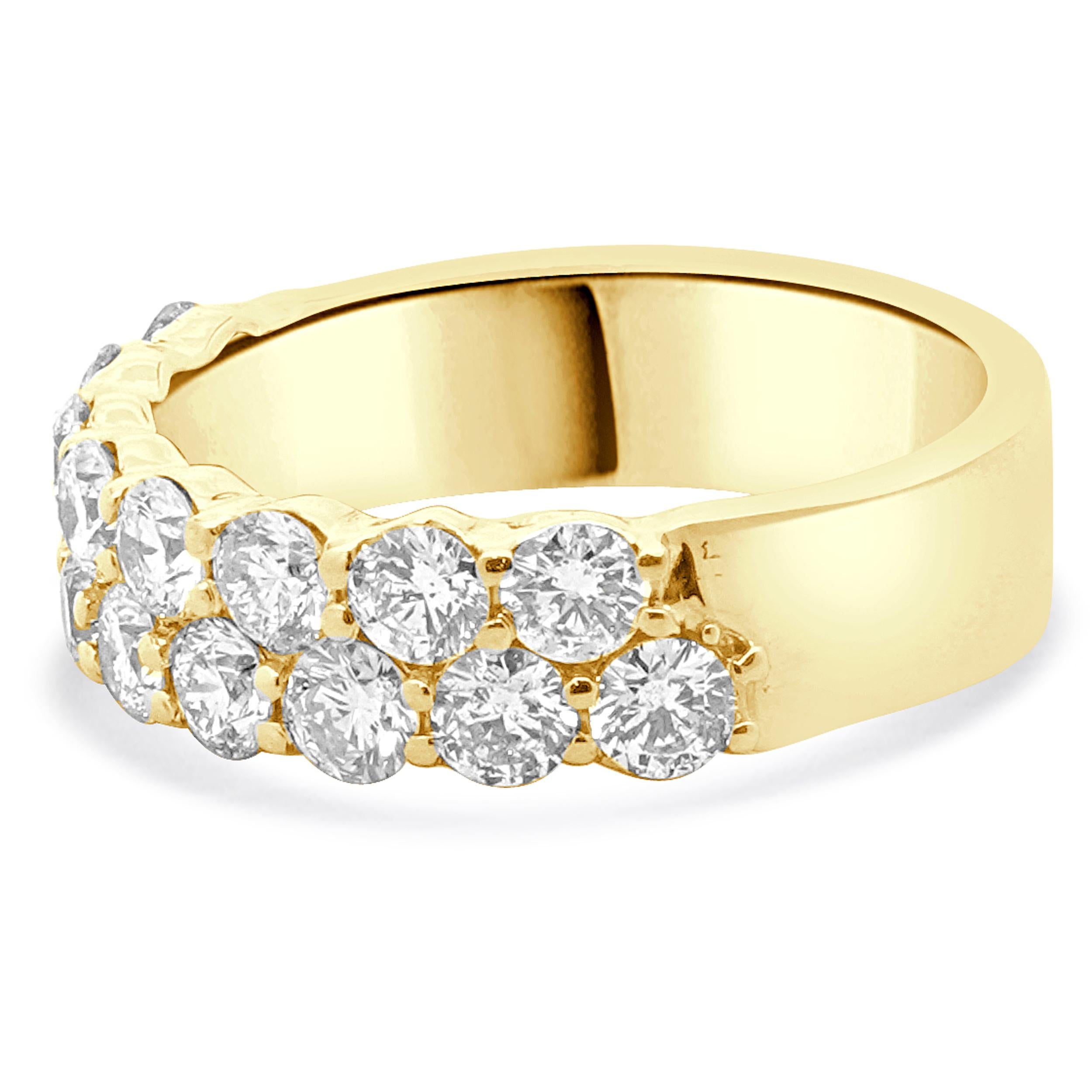 Material: 14k yellow gold
Diamond: 16 round cut = 1.60cttw
Color: H
Clarity: SI2
Ring Size: 6.75 (please allow up to 2 additional business days for sizing requests)
Weight: 5.70 grams
