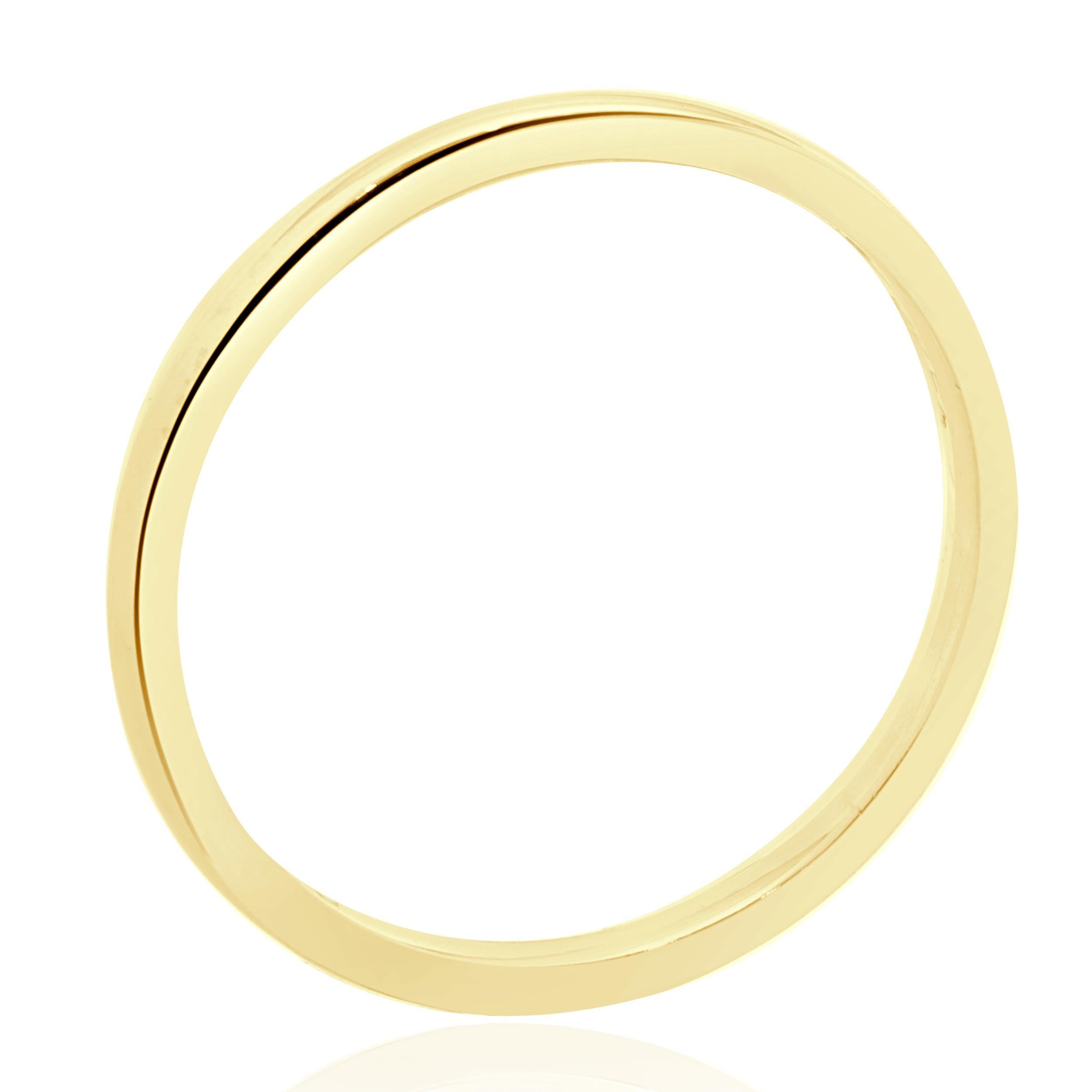 14 Karat Yellow Gold 2MM Band In Excellent Condition In Scottsdale, AZ