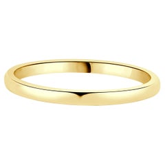 Banda de oro amarillo de 14 quilates de 2 mm