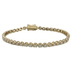 Pulsera Línea Tenis Diamante Redondo Natural Oro Amarillo 14 Kilates 3,00 Quilates