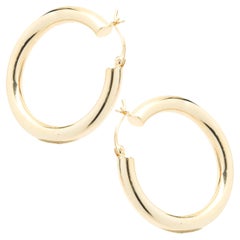 14 Karat Yellow Gold 30MM Hoop Earrings