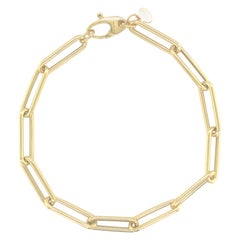 14 Karat Yellow Gold 3.20 Grams Link Paperclip Bracelet