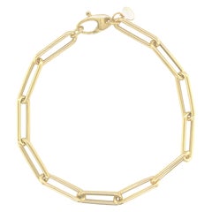 14 Karat Yellow Gold 3.20 Grams Link Paperclip Bracelet