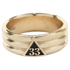 14 Karat Yellow Gold 33 Degree Masonic Ring