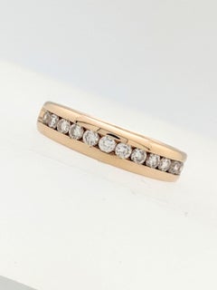 14 Karat Yellow Gold .36 Carat Diamond Stackable Anniversary Wedding Band Ring