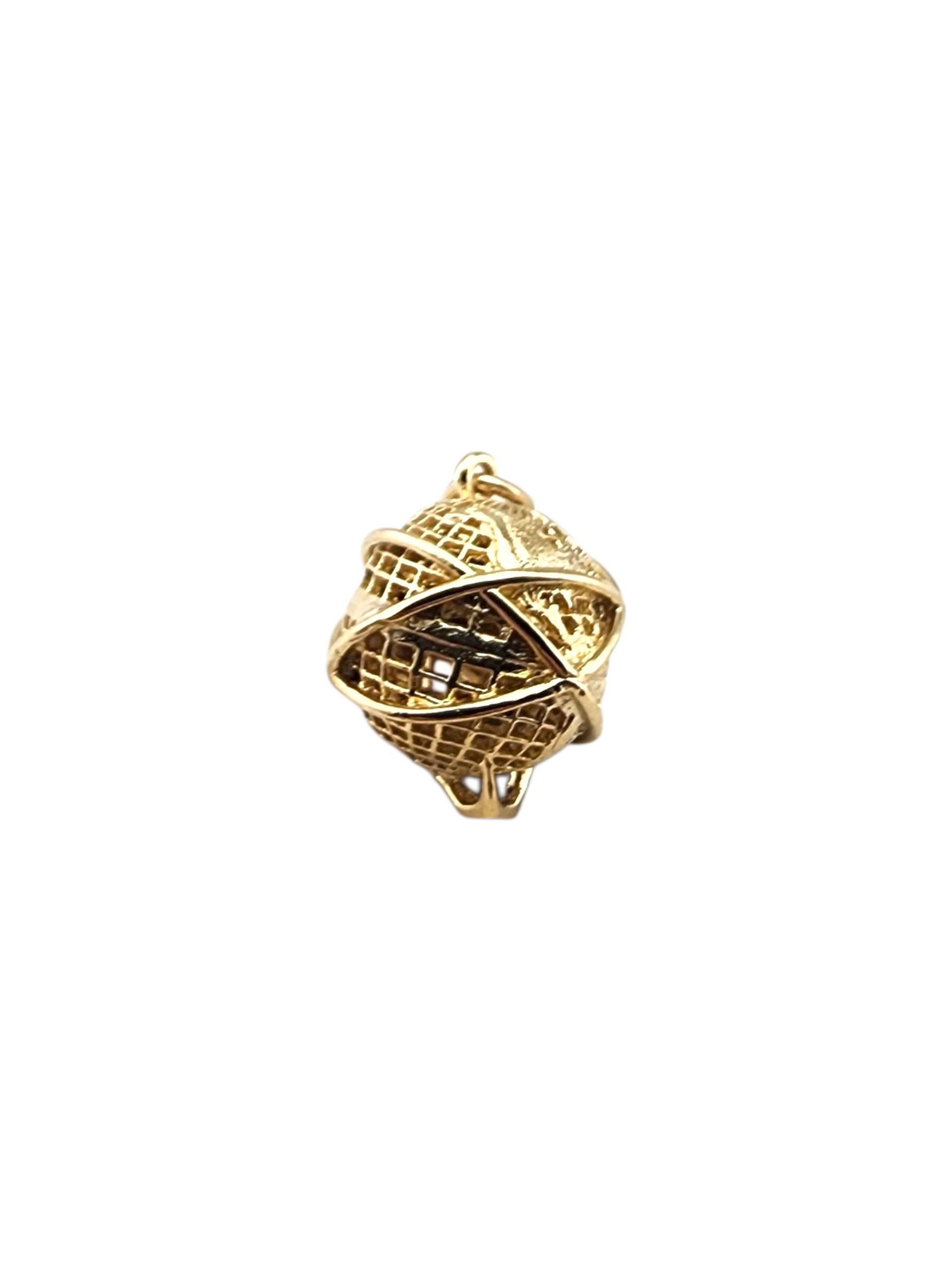 Ciondolo Charm 3D Globe World in oro giallo 14 carati #23280