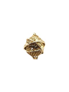 14 Karat Yellow Gold 3D Globe World Charm Pendant #23280
