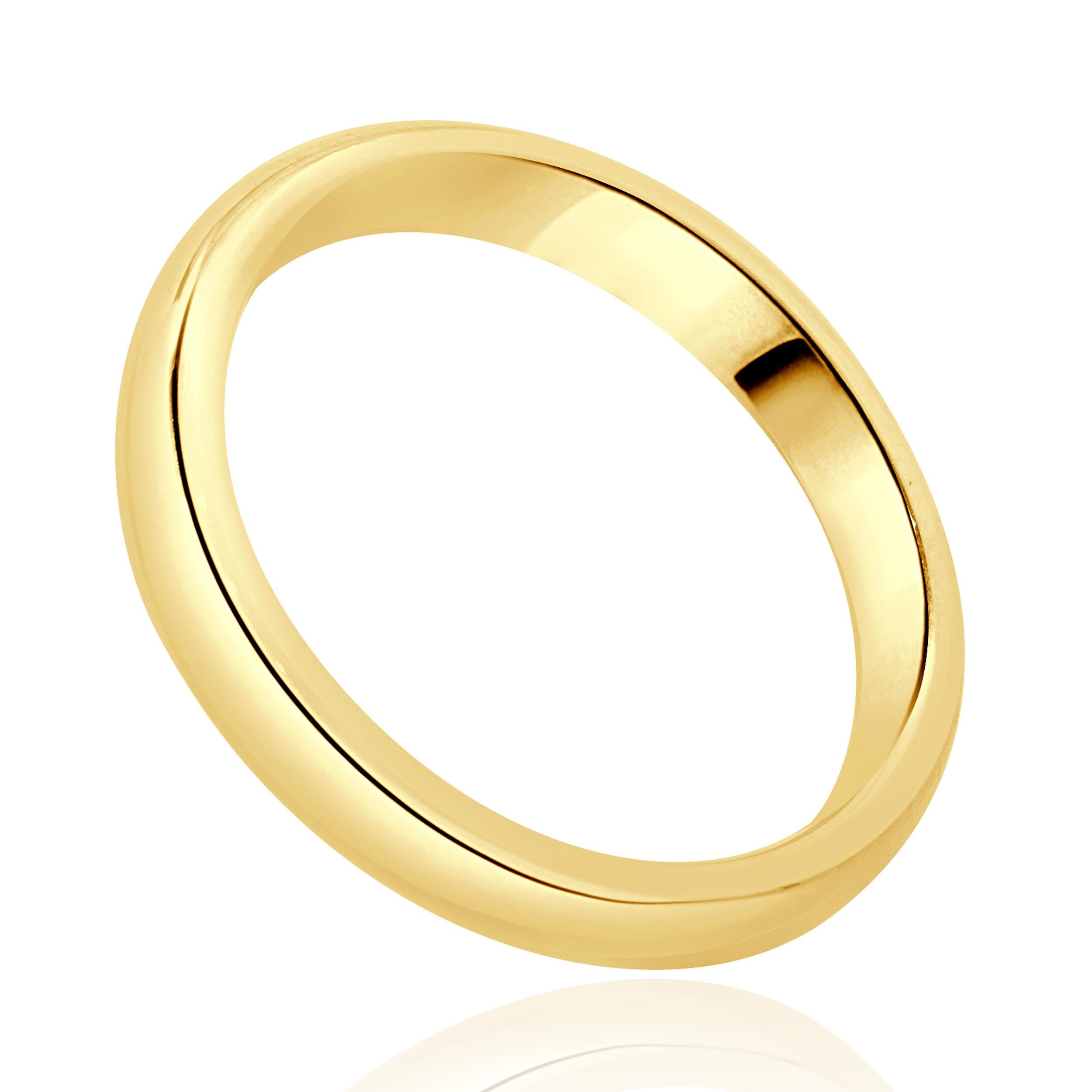 Designer: custom
Material: 18K yellow gold
Dimensions: ring measures 3mm wide
Weight: 4.16 grams
Size: 5.5 (complimentary sizing available) 
