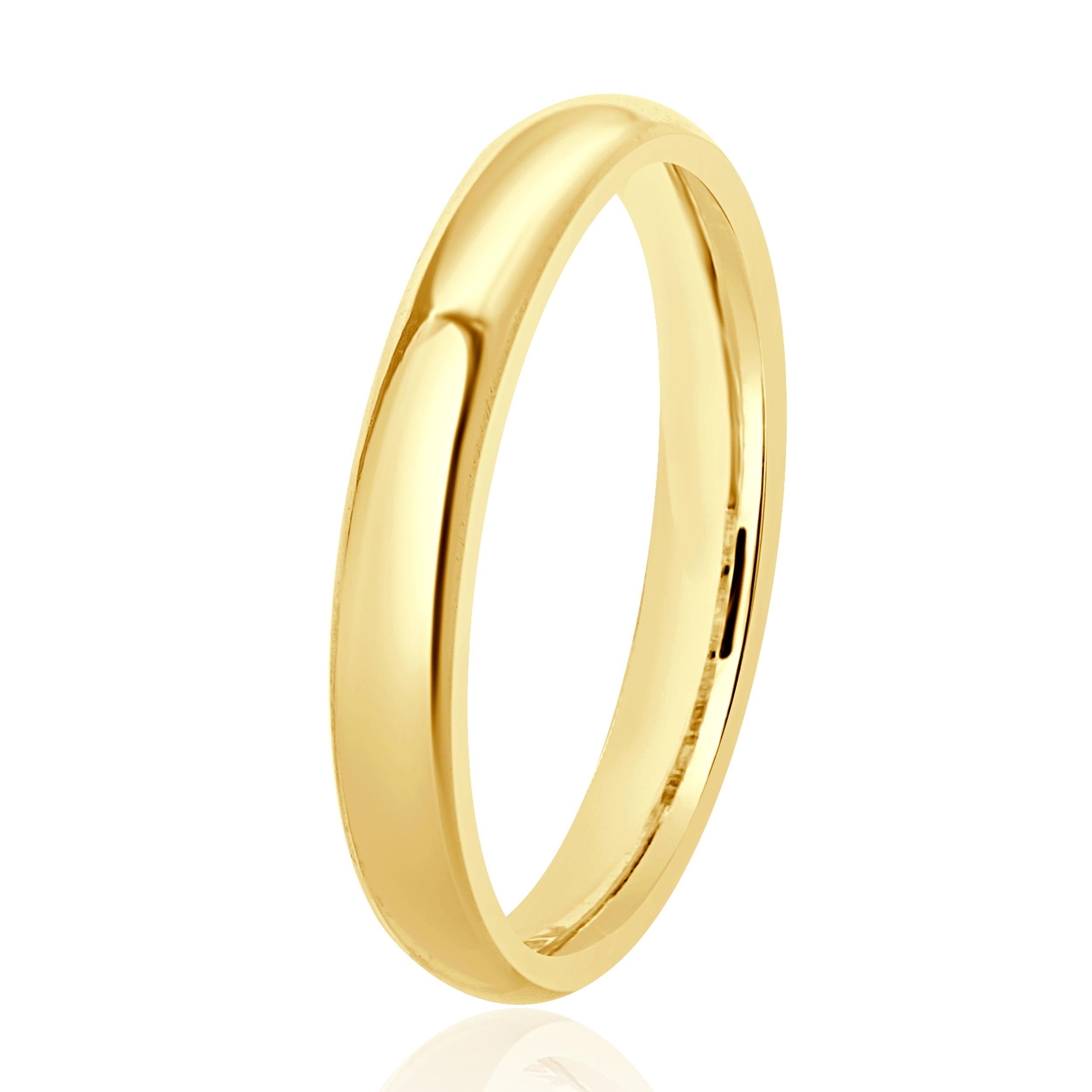 14 Karat Yellow Gold 3MM Band In Excellent Condition In Scottsdale, AZ