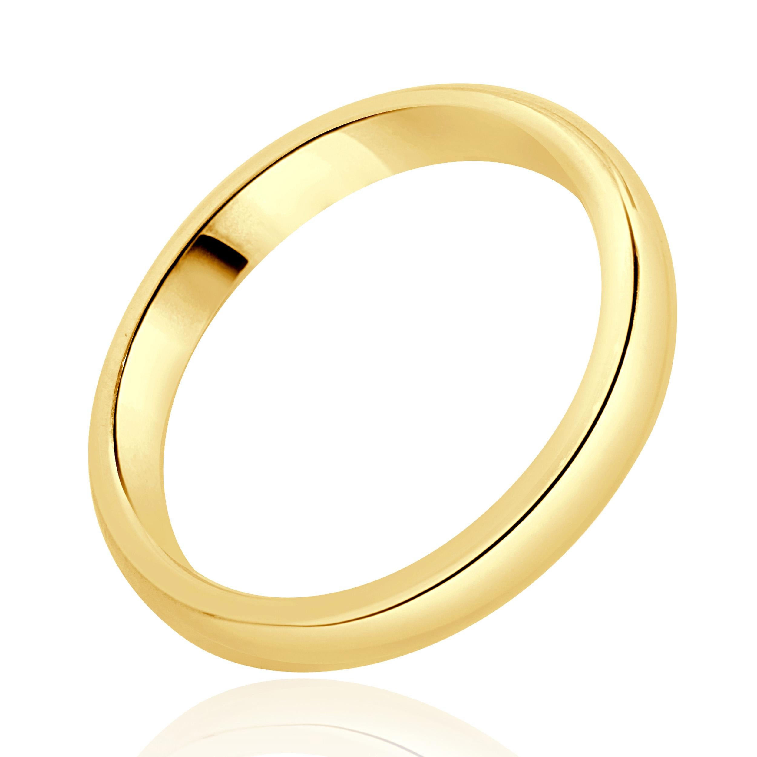 Women's 18 Karat Yellow Gold 3MM Band For Sale