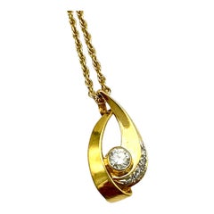 14 Karat Yellow Gold .40 Carat Diamond Slide Pendant