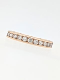 14 Karat Yellow Gold .42 Carat Diamond Stackable Anniversary Wedding Band Ring