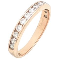 14 Karat Yellow Gold .42 Carat Diamond Stackable Anniversary Wedding Band Ring