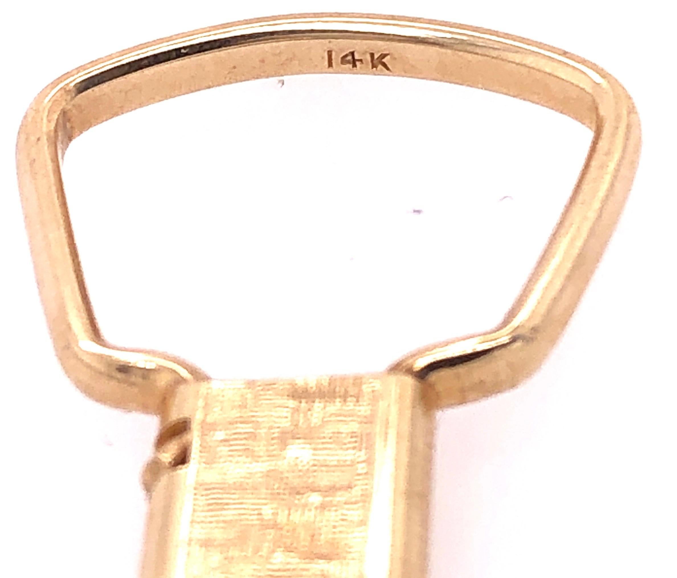 Modern 14 Karat Yellow Gold Octagon Key Chain with Diamond Initials GG