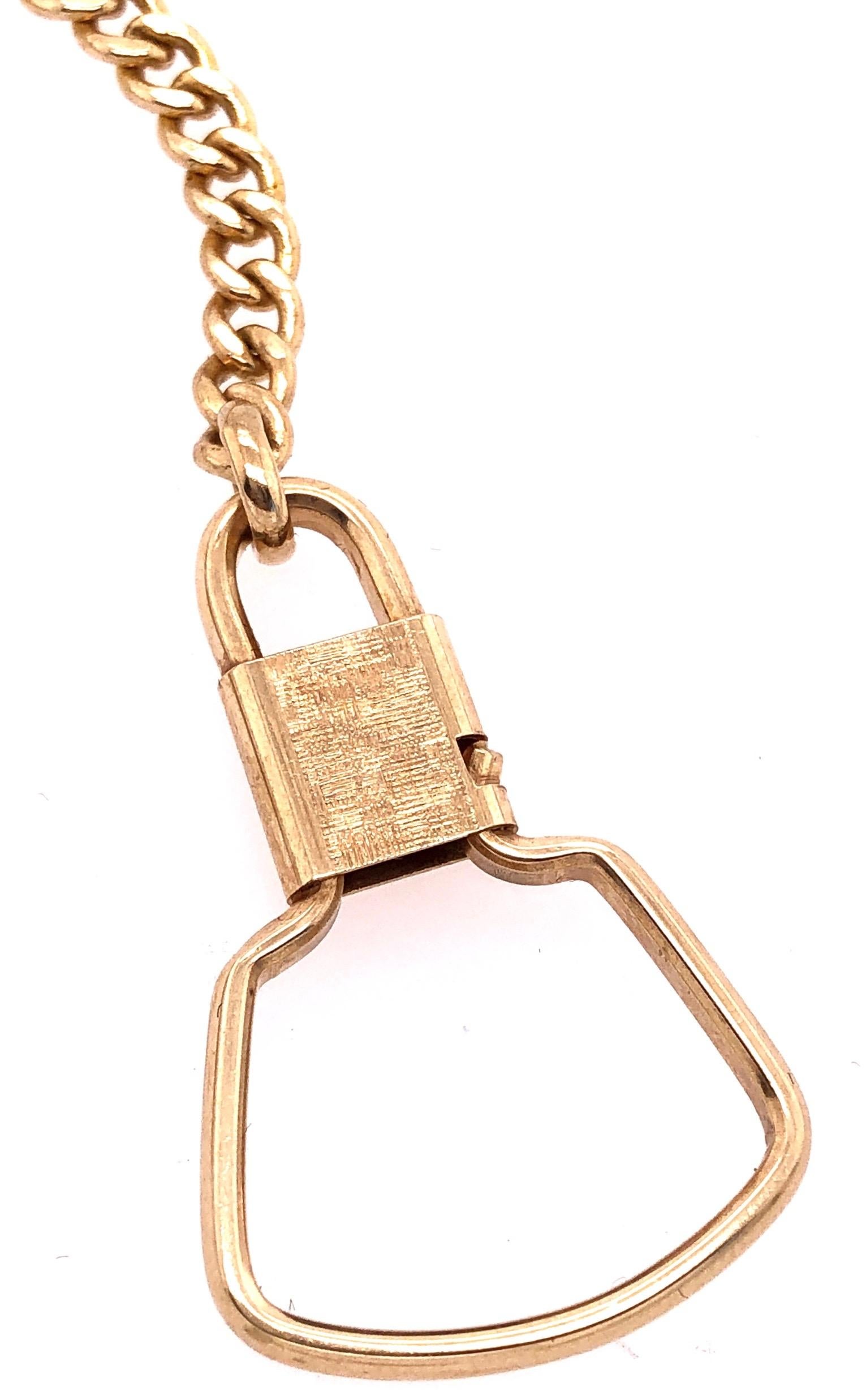 14 Karat Yellow Gold Octagon Key Chain with Diamond Initials GG 3