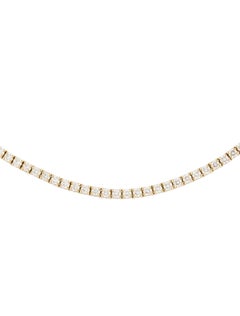 14 Karat Yellow Gold 5.0 Carat Diamond Tennis Necklace