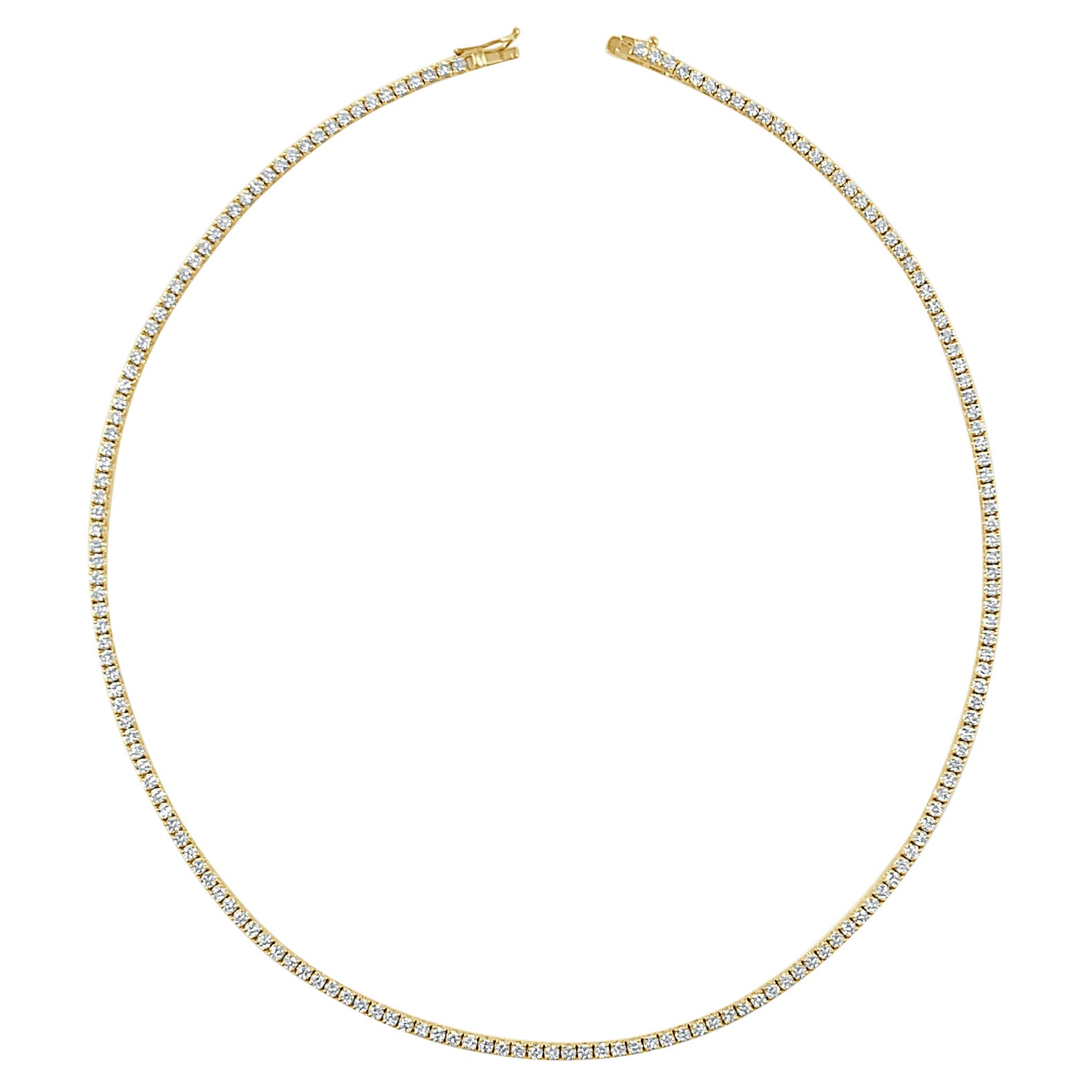 Collana Tennis in oro giallo 14 carati con diamanti da 5,0 carati