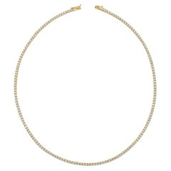 Collier tennis en or jaune 14 carats avec diamants de 5,0 carats