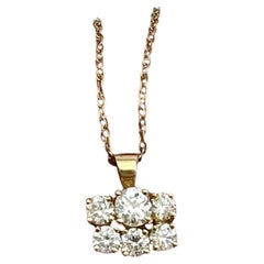 14 Karat Yellow Gold .50 Carat Total Weight Diamond Pendant