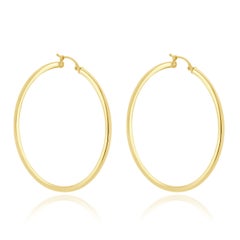14 Karat Yellow Gold 50MM Hoop Earrings