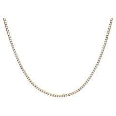 14 Karat Yellow Gold 5.61 Carat Total Weight Diamond Choker Necklace