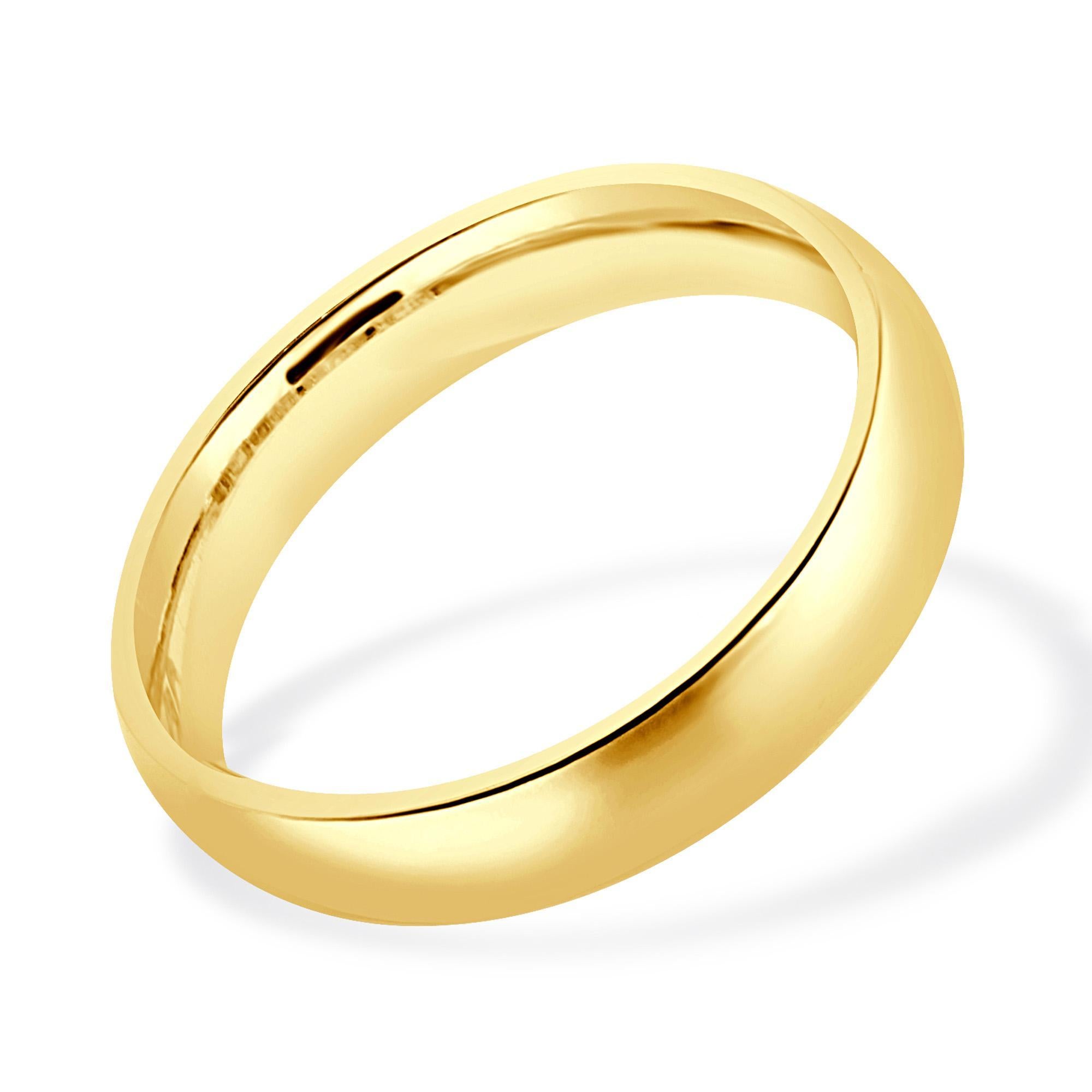 14 Karat Gelbgold 5MM Band Damen im Angebot