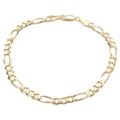 14 Karat Yellow Gold Figaro Bracelet