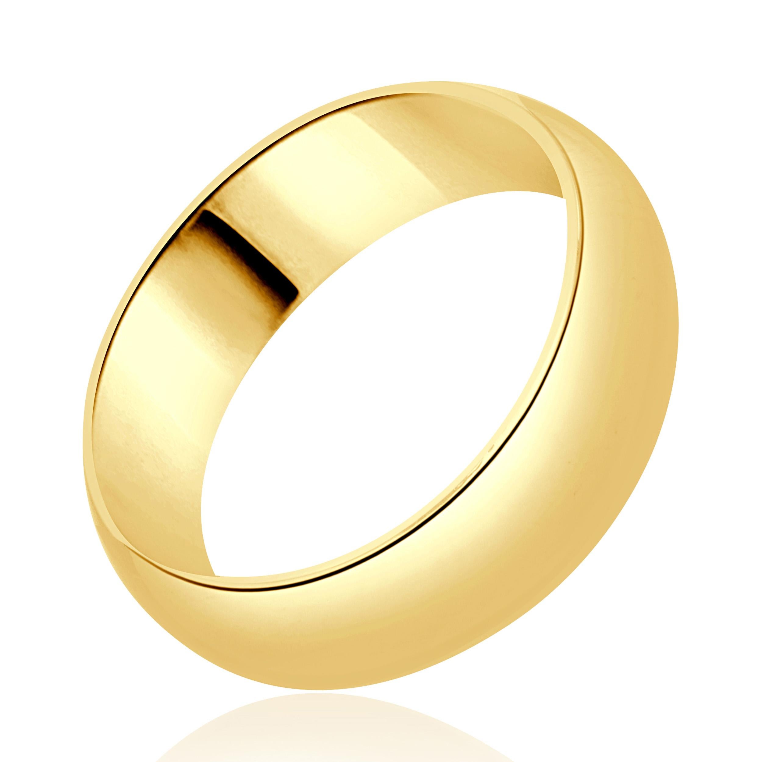 Women's 18 Karat Yellow Gold 6MM Band For Sale