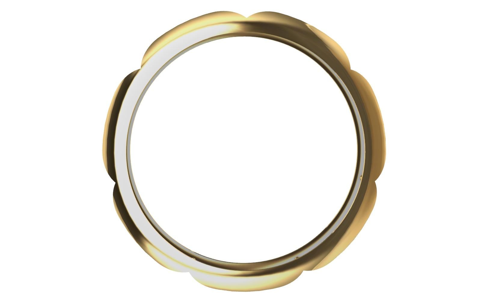 Contemporain Bracelet jonc en or jaune 14 carats à 7 losanges