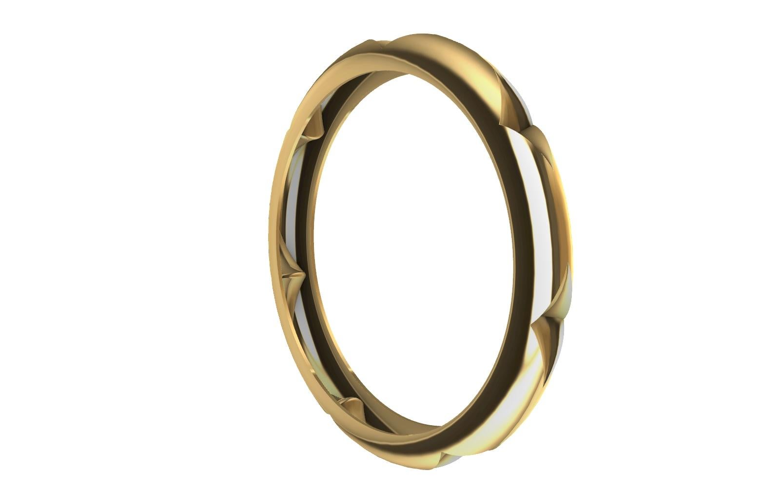 Bracelet jonc en or jaune 14 carats à 7 losanges 1