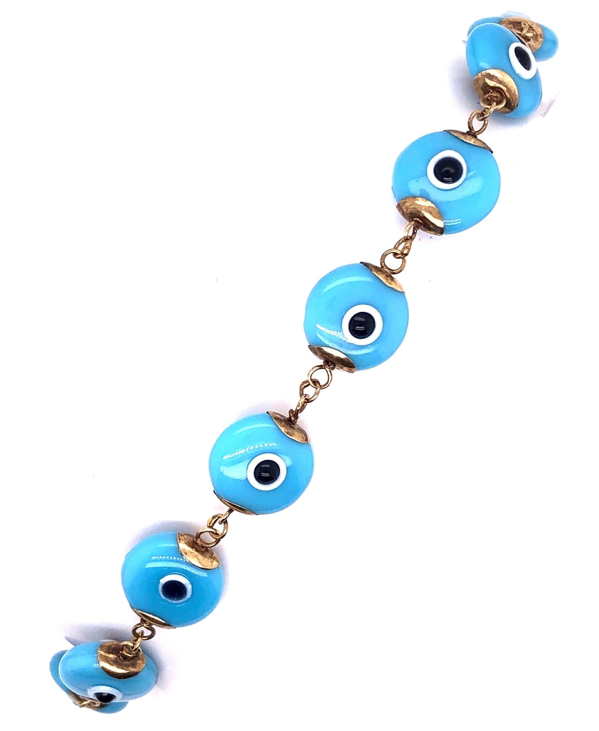 blue eye charm bracelet